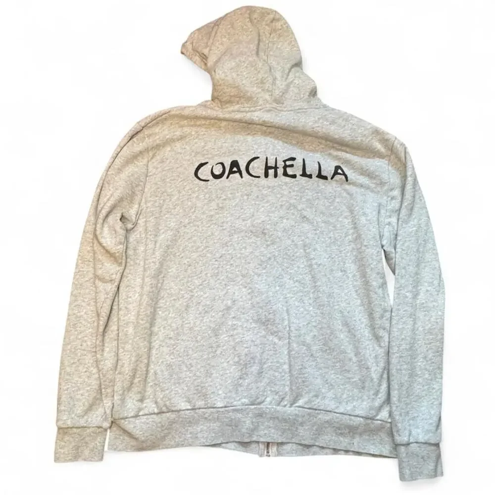 NEW Coachella Music Festival x H&M Collab Heather Cream Zip-Up Hoodie — XL - Picture 4 of 7